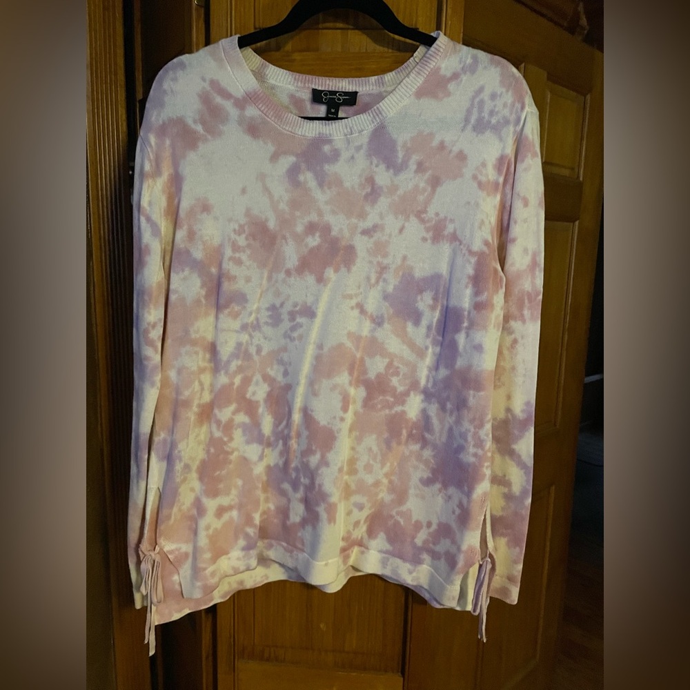 Jessica Simpson Pink Tie-Dye Sweater